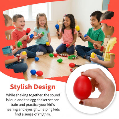 36 piezas de instrumentos musicales para niños,incluye 12 cascabeles de muñequera, 12 agitadores de huevos y 12 maracas
