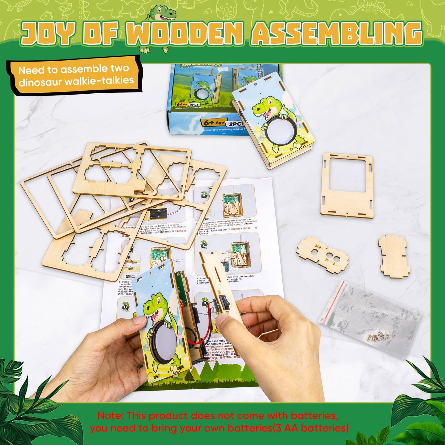 Rompecabezas de madera 3D Walkie Talkies para niños