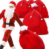 4 bolsas de terciopelo rojo de Navidad de Papá Noel con cordón de ajuste, tamaño extragrande, (43.3 x 51.2 pulgadas)