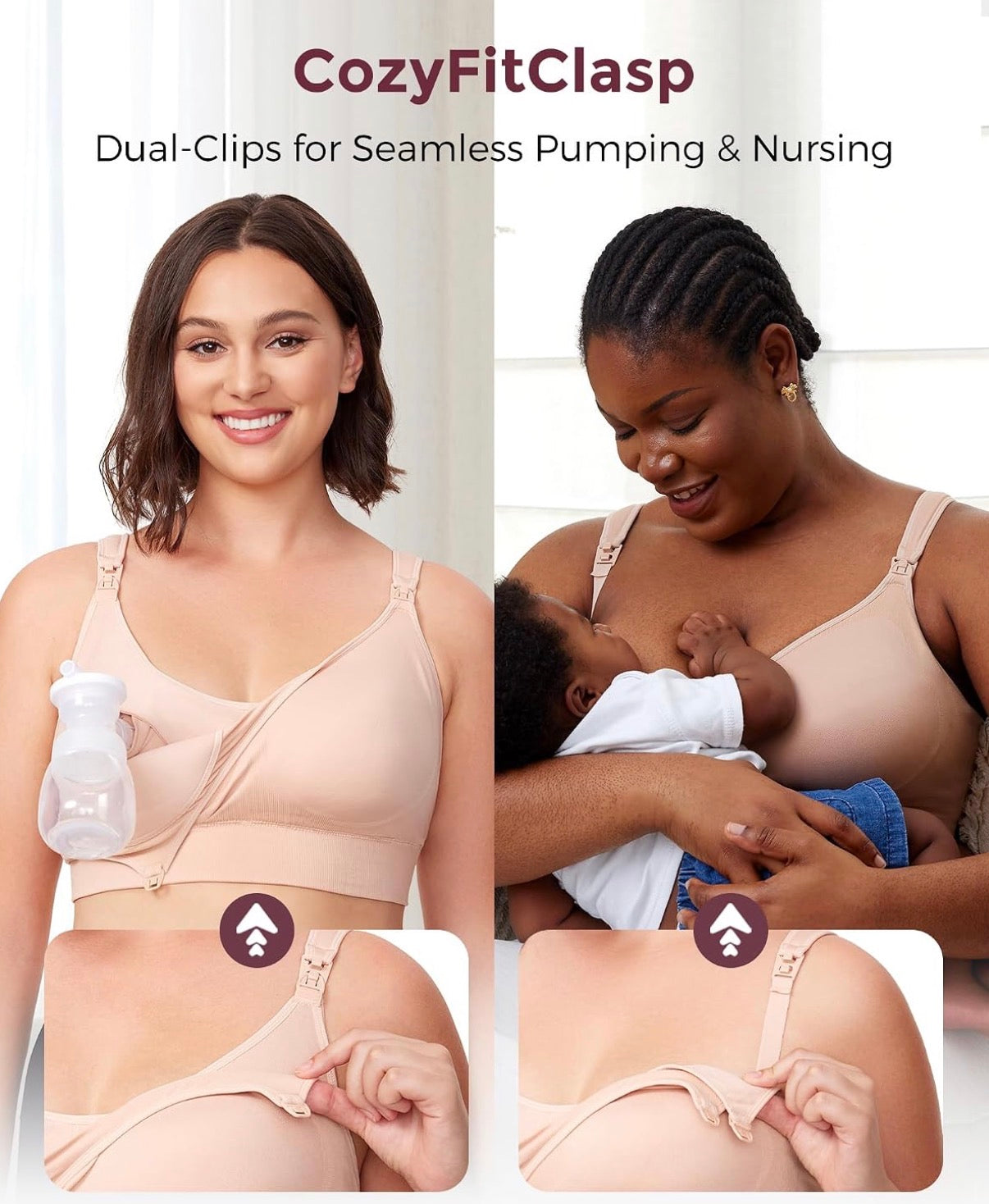 Momcozy Brasier de bombeo, manos libres, Talla XXL
