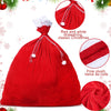 4 bolsas de terciopelo rojo de Navidad de Papá Noel con cordón de ajuste, tamaño extragrande, (43.3 x 51.2 pulgadas)
