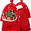 4 bolsas de terciopelo rojo de Navidad de Papá Noel con cordón de ajuste, tamaño extragrande, (43.3 x 51.2 pulgadas)