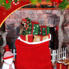 4 bolsas de terciopelo rojo de Navidad de Papá Noel con cordón de ajuste, tamaño extragrande, (43.3 x 51.2 pulgadas)