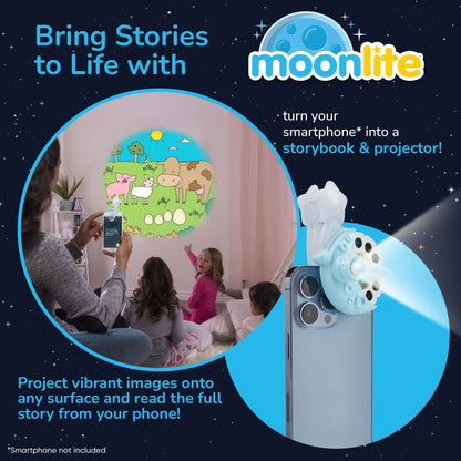 Proyector de cuentos Moonlite con 4 historias de cuentos de hadas