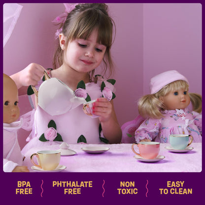 Juego de té de porcelana para niñas
