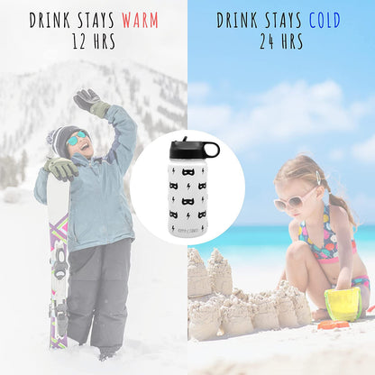 Hippypotamus Botella de agua para niños, termo de acero inoxidable con aislamiento