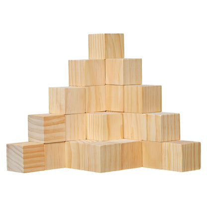 30 cubos de madera de pino macizo para manualidades
