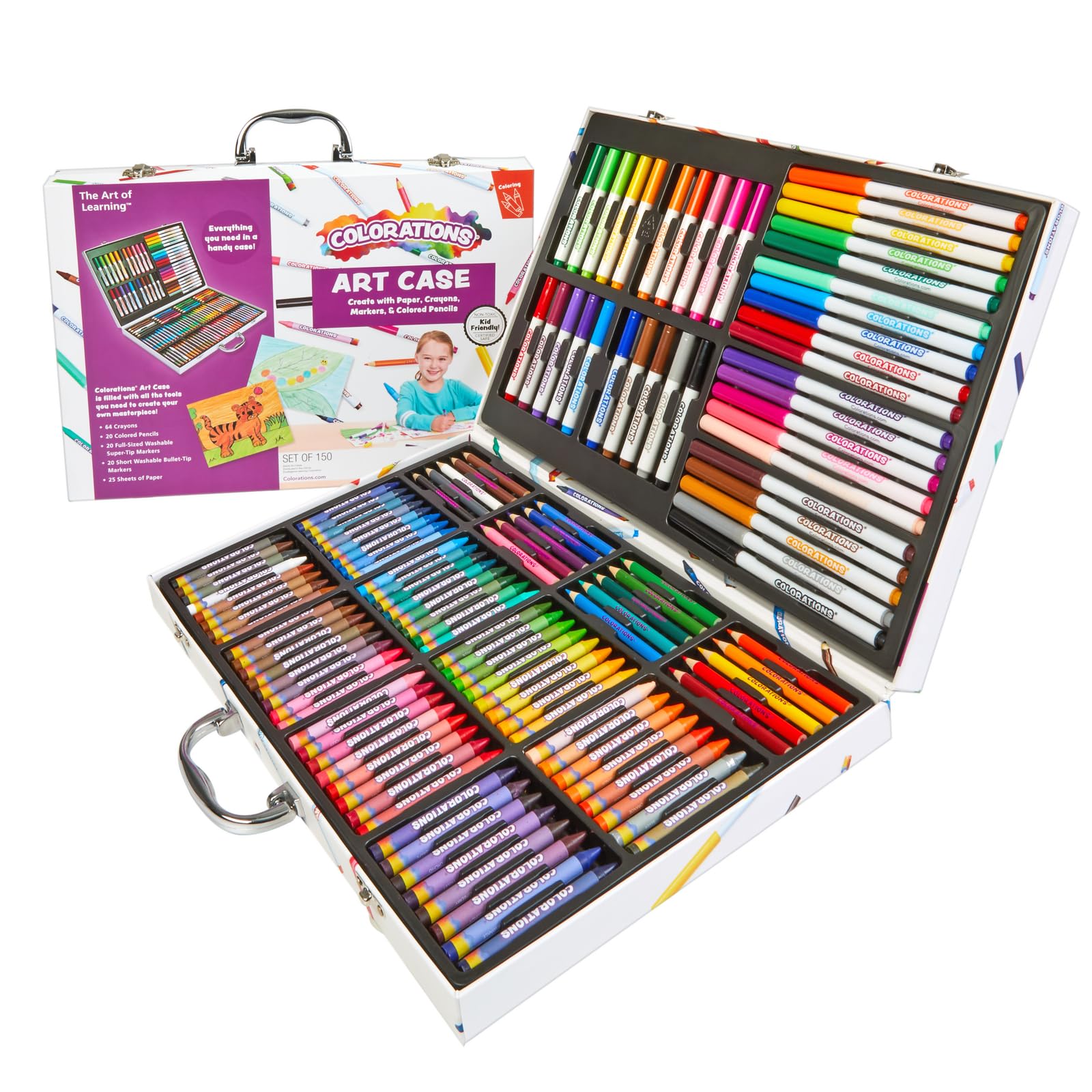 Colorations - Estuche para artistas creativos - 150 piezas - Marcadores