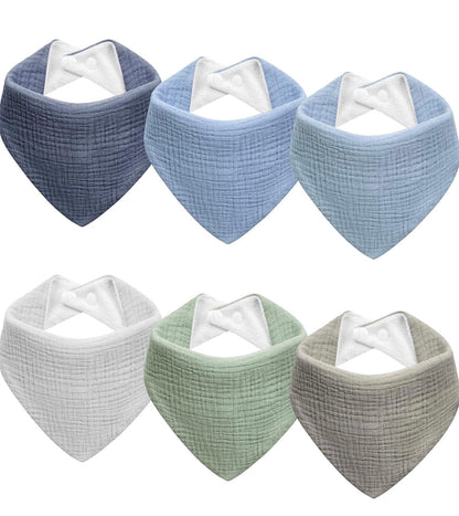 Baberos de muselina para bebé, baberos de bandana para babeo