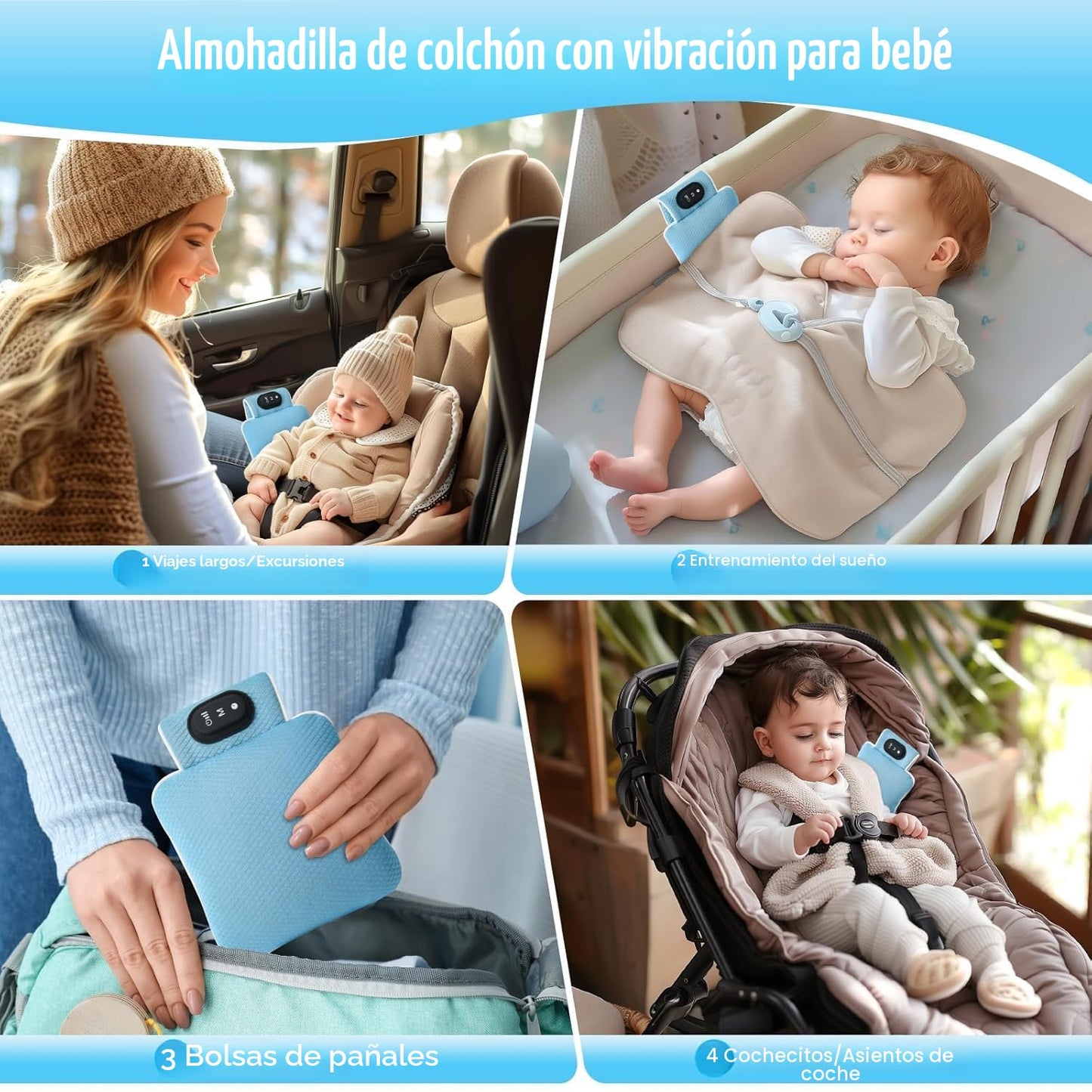 Calmante vibratorio para el sueño del bebé, ayuda para dormir para bebés
