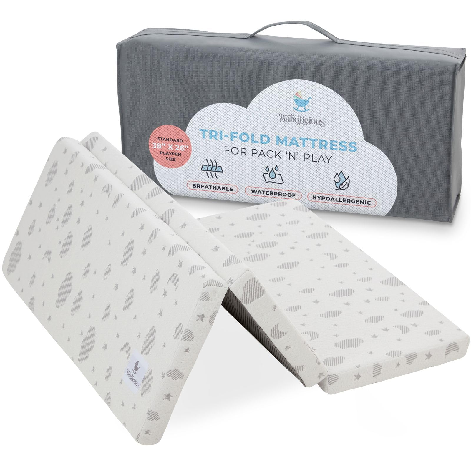 Cubrecolchón impermeable Babylicious Pack and Play - 96 cm x 66 cm