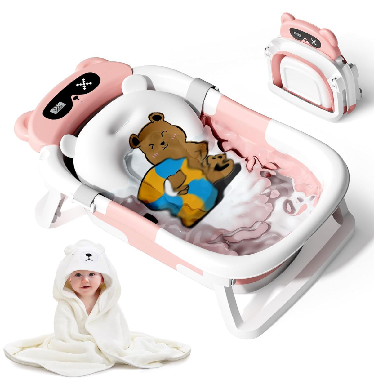 Bañera plegable para recién nacidos a niños pequeños (0 a 18 meses)