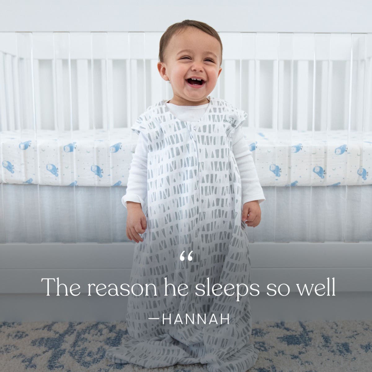 HALO, SleepSack - Manta de vestir tipo saco de dormir de 100% algodón, 0.5tog, 18-24 meses