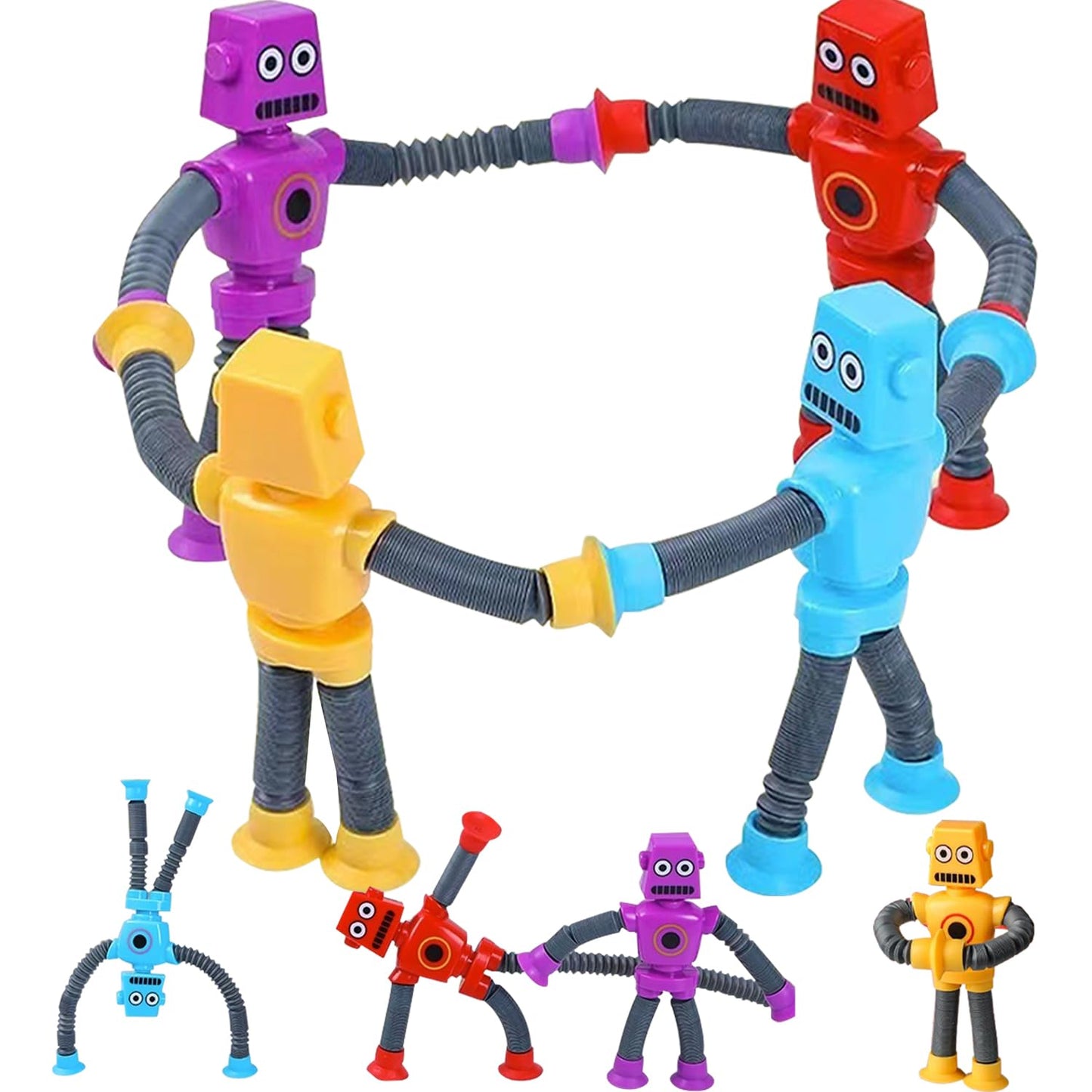Limpskys 4 piezas de juguete de robot con ventosa