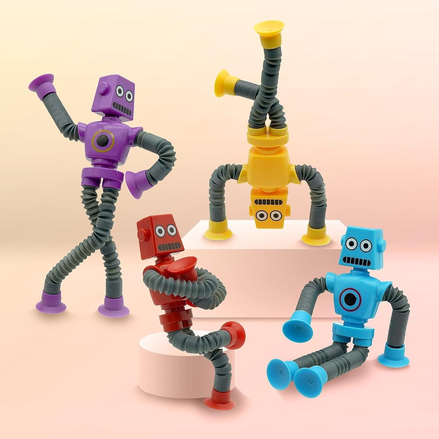 Limpskys 4 piezas de juguete de robot con ventosa
