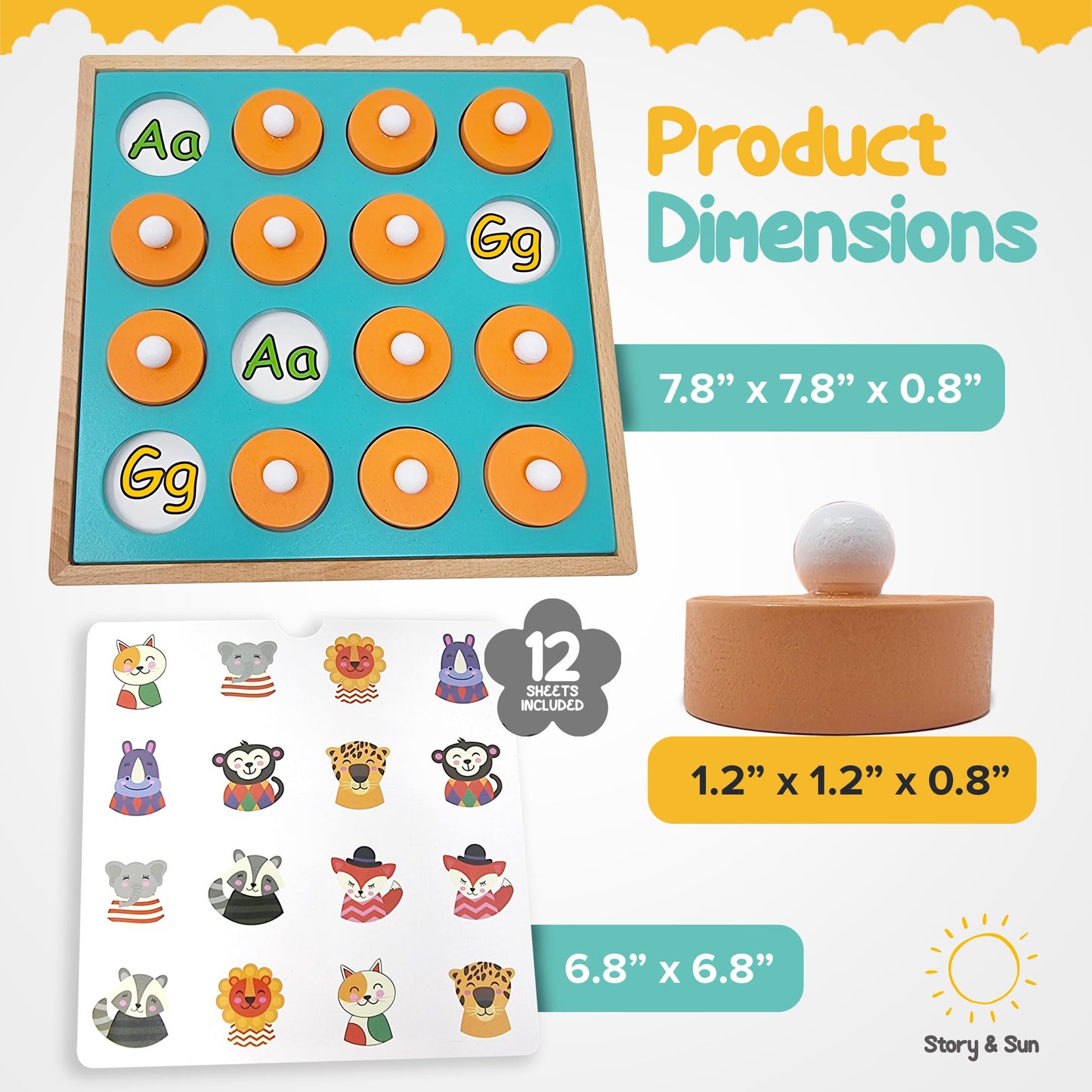 Story & Sun Juego de memoria a juego con 12 diseños