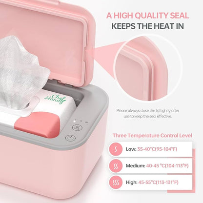 Chefhandy Calentador de toallitas para bebé, control de temperatura de 3 niveles