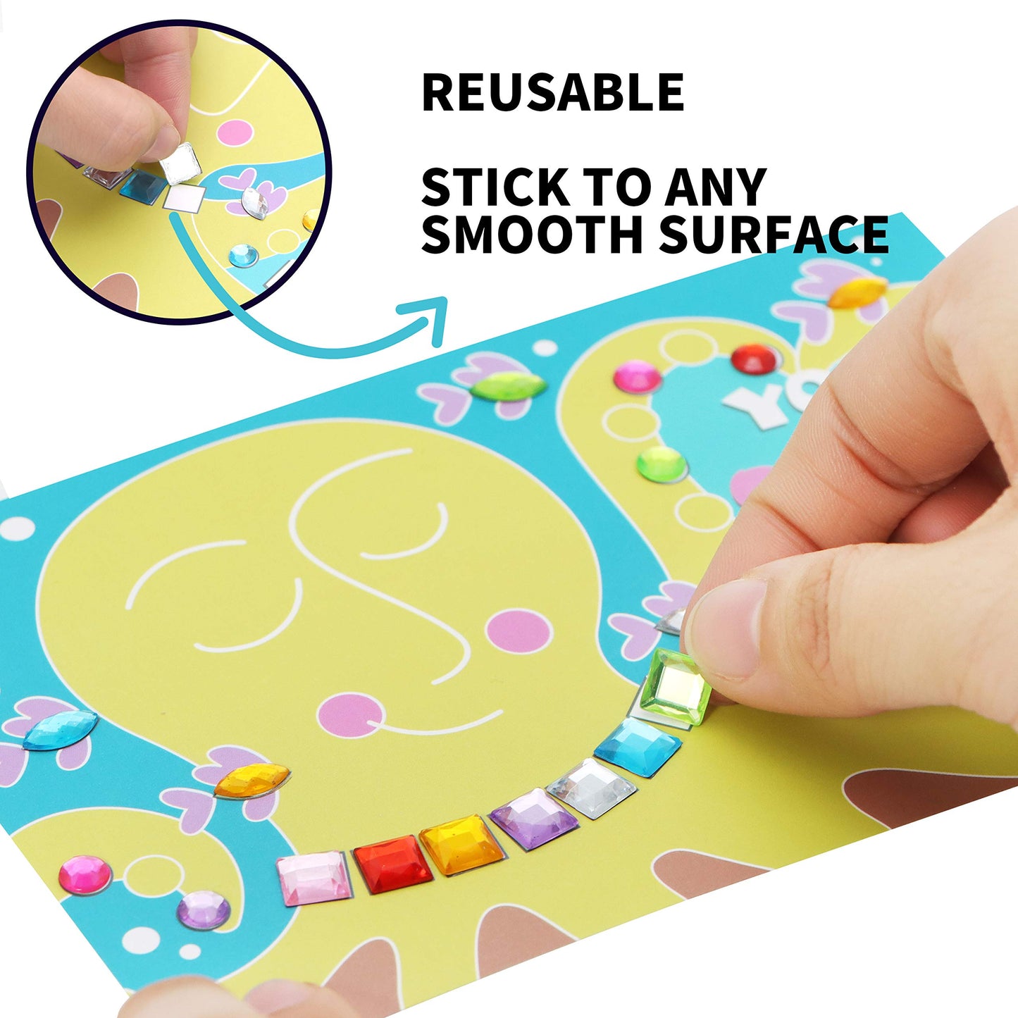 JOYIN Paquete de 28 tarjetas de San Valentín con mosaico de gemas de cristal para niños