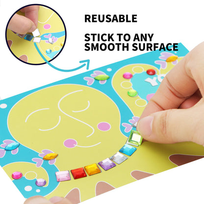 JOYIN Paquete de 28 tarjetas de San Valentín con mosaico de gemas de cristal para niños