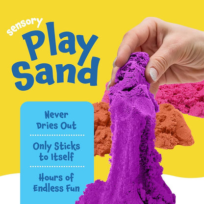 Arena mágica para niños: kit de juego sensorial con 8 colores e incluye 10 moldes con temática submarina