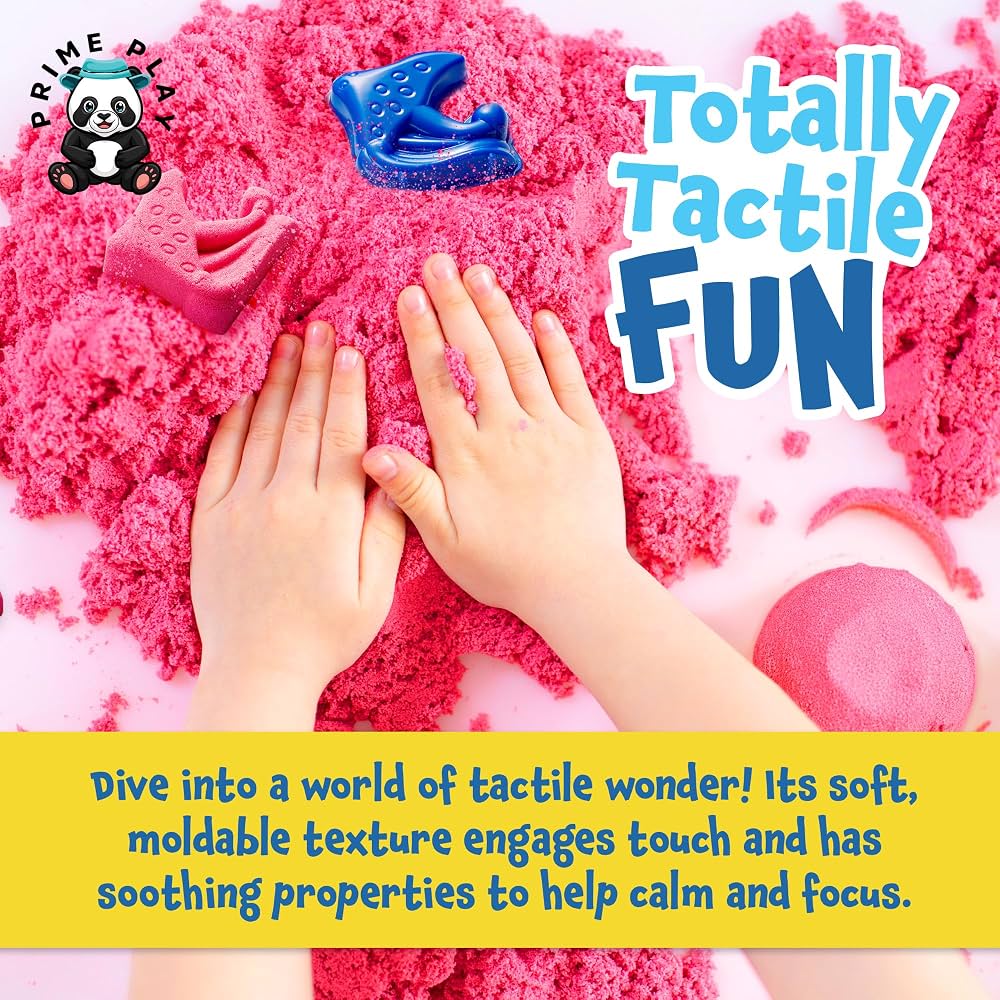 Arena mágica para niños: kit de juego sensorial con 8 colores e incluye 10 moldes con temática submarina