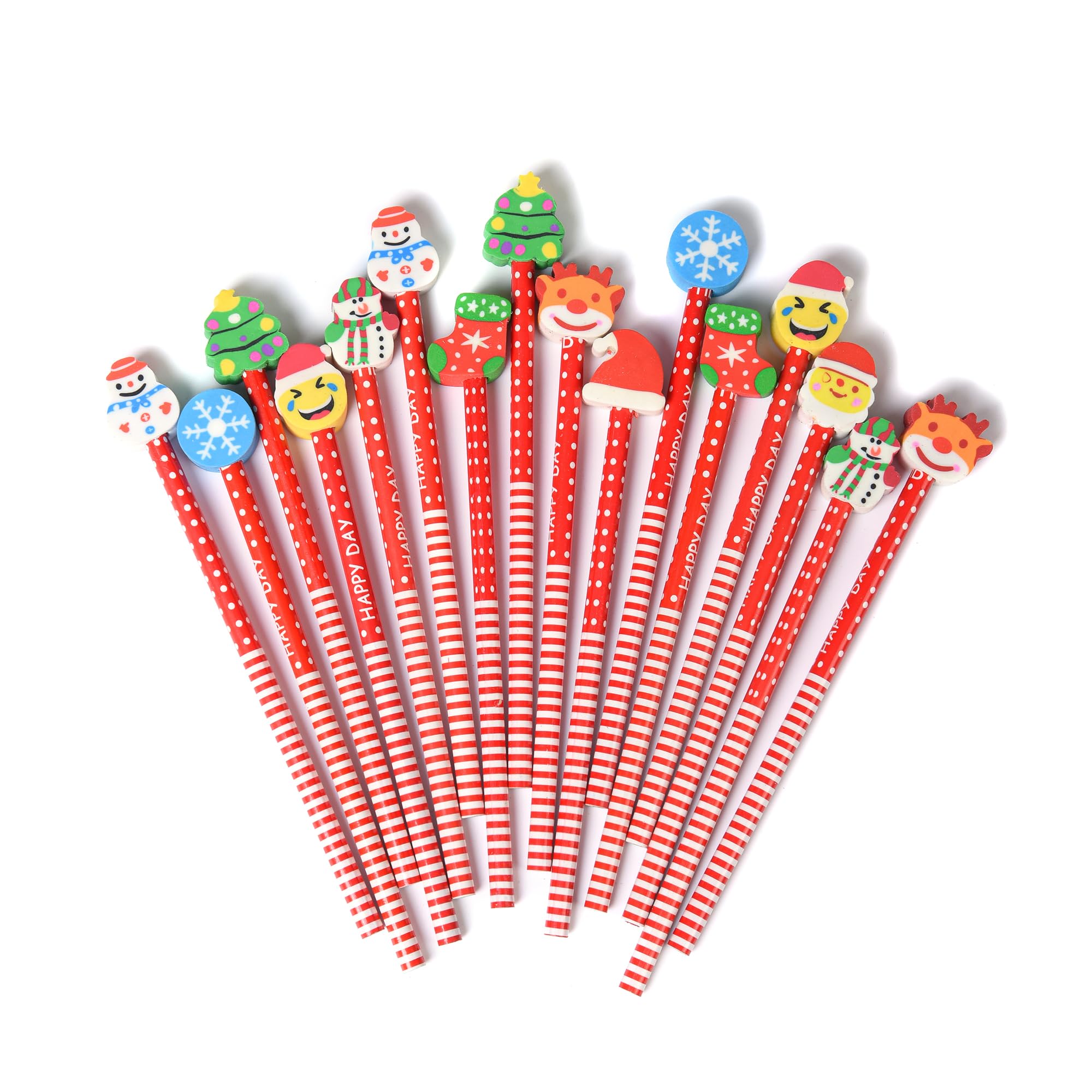 15 lápices de borrador de Navidad