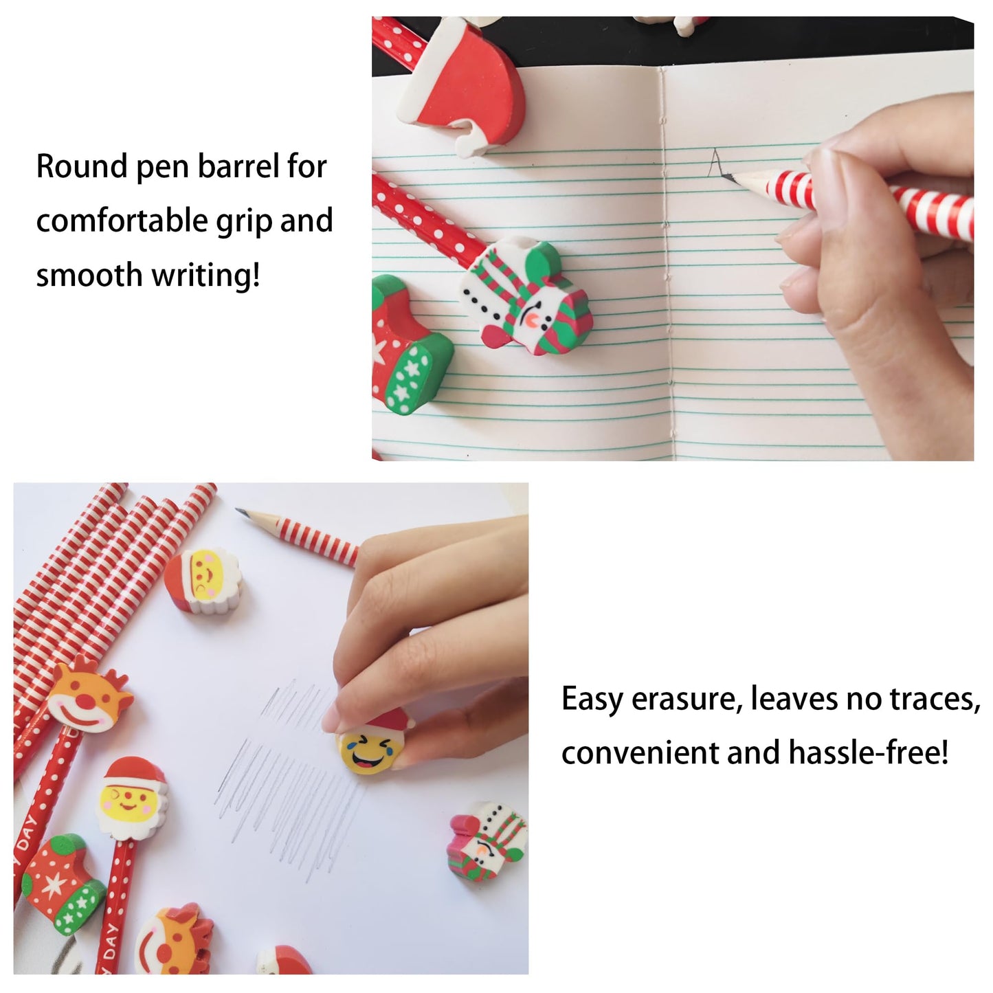 15 lápices de borrador de Navidad