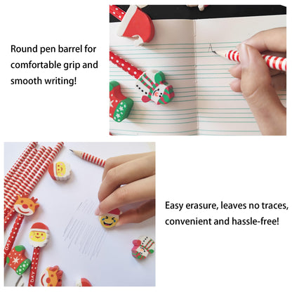 15 lápices de borrador de Navidad