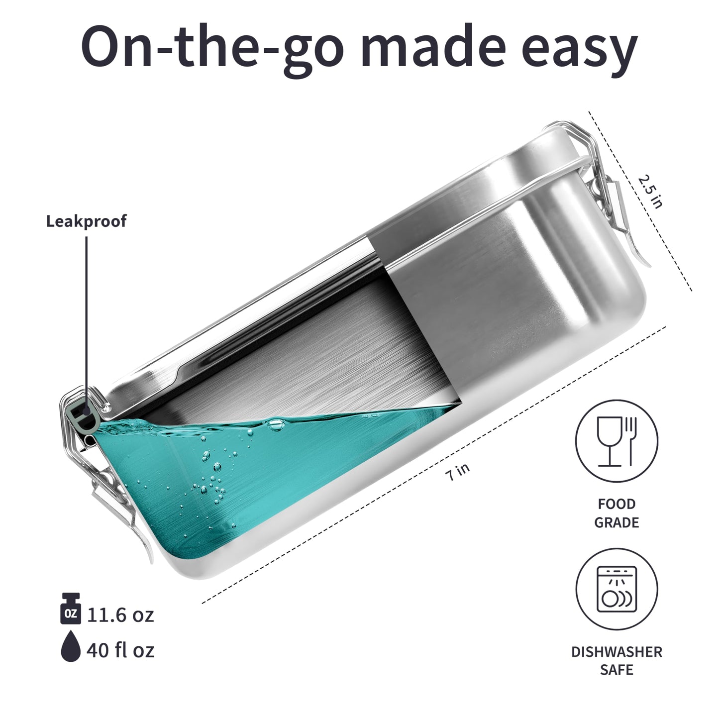 Bambaw Lonchera Bento de acero inoxidable de 27 onzas