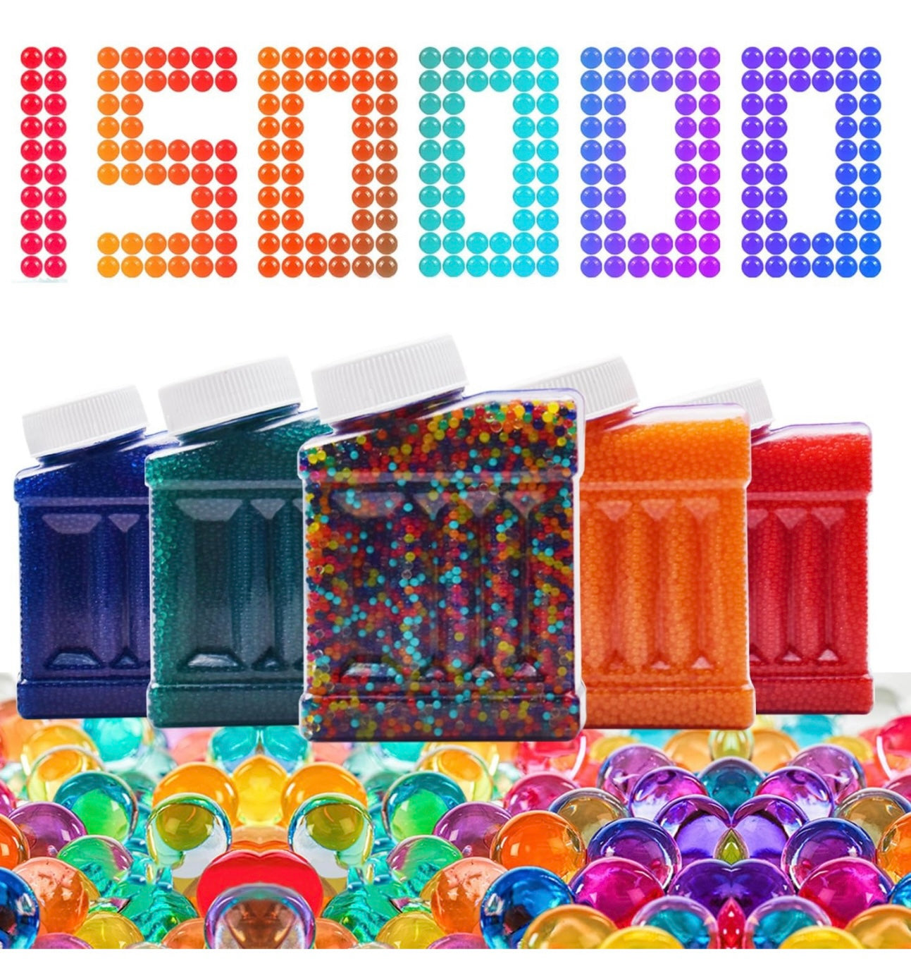 150000 Bolitas De Hidrogel Munición Pistola Bolas Gel 7-8mm Coloreado