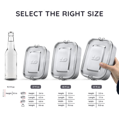 Bambaw Lonchera Bento de acero inoxidable de 27 onzas