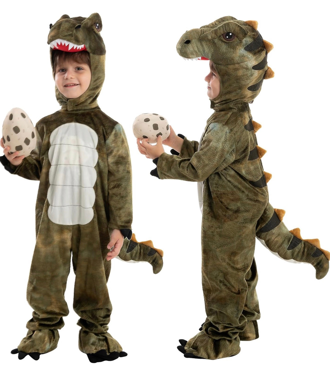 Spooktacular Creations - Conjunto de disfraz realista de T-rex, talla 3 años