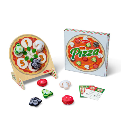 Melissa & Doug Juegos de ingredientes para pizza de madera de doble cara