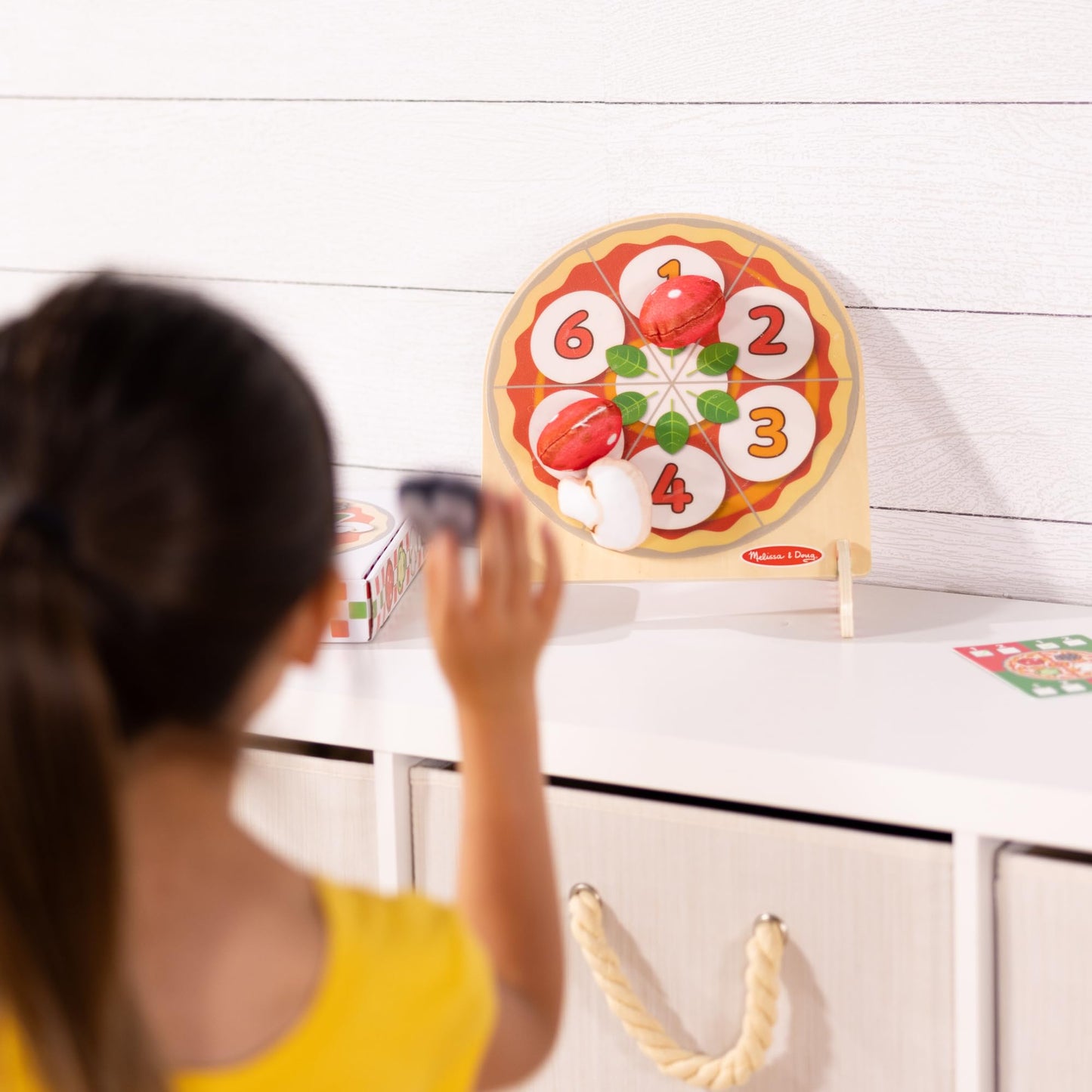 Melissa & Doug Juegos de ingredientes para pizza de madera de doble cara