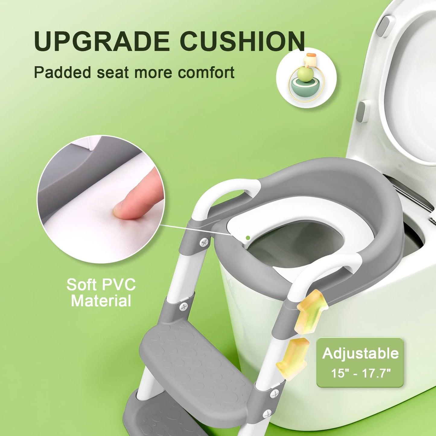 Bbfancy silla para ir al baño, asiento de inodoro con escalera para niños