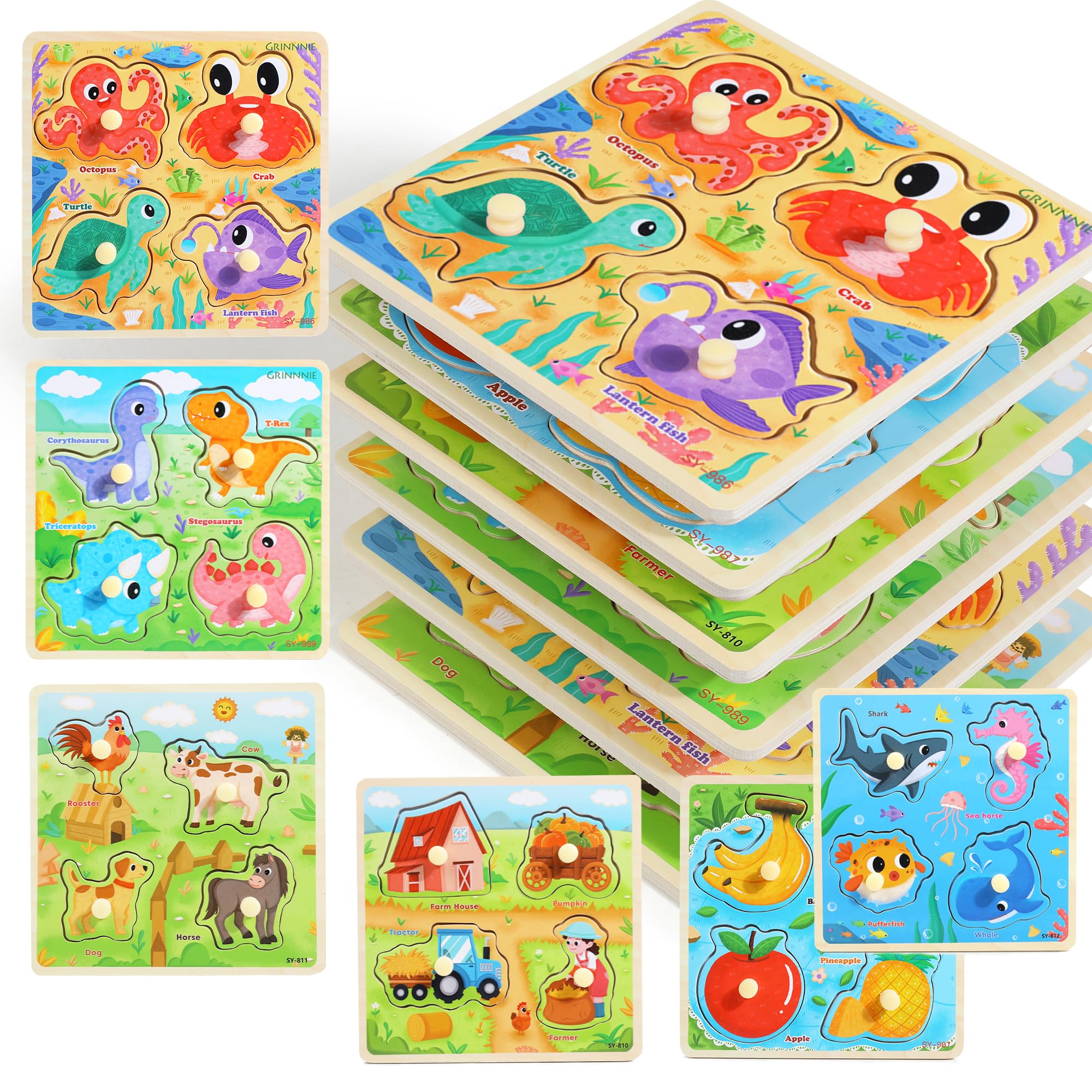 Rompecabezas de madera para niños pequeños