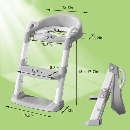 Bbfancy silla para ir al baño, asiento de inodoro con escalera para niños