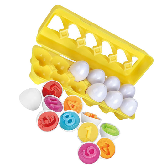 Toddmomy Juego educativo de huevos a juego de 12 piezas para aprendizaje cognitivo