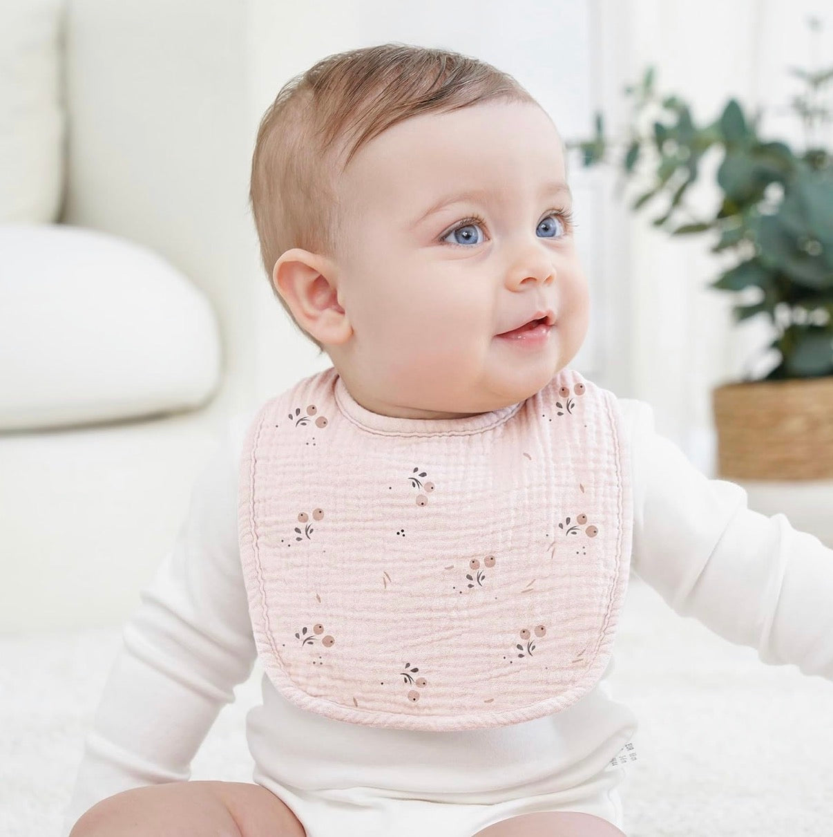 Paquete de 8 baberos para bebés de muselina de algodón 100%