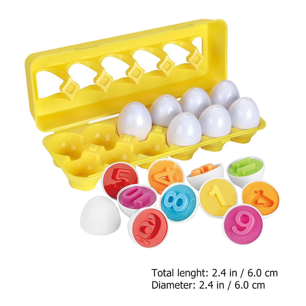 Toddmomy Juego educativo de huevos a juego de 12 piezas para aprendizaje cognitivo