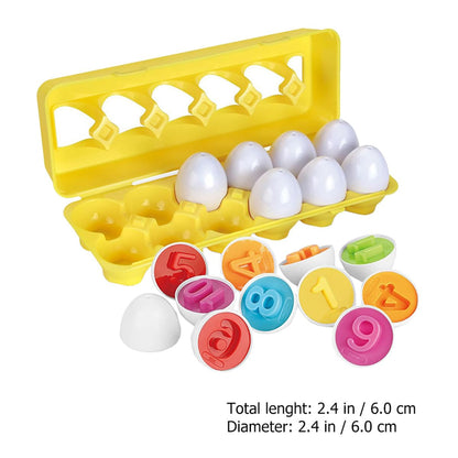 Toddmomy Juego educativo de huevos a juego de 12 piezas para aprendizaje cognitivo