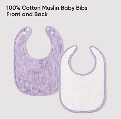 Paquete de 8 baberos para bebés de muselina de algodón 100%