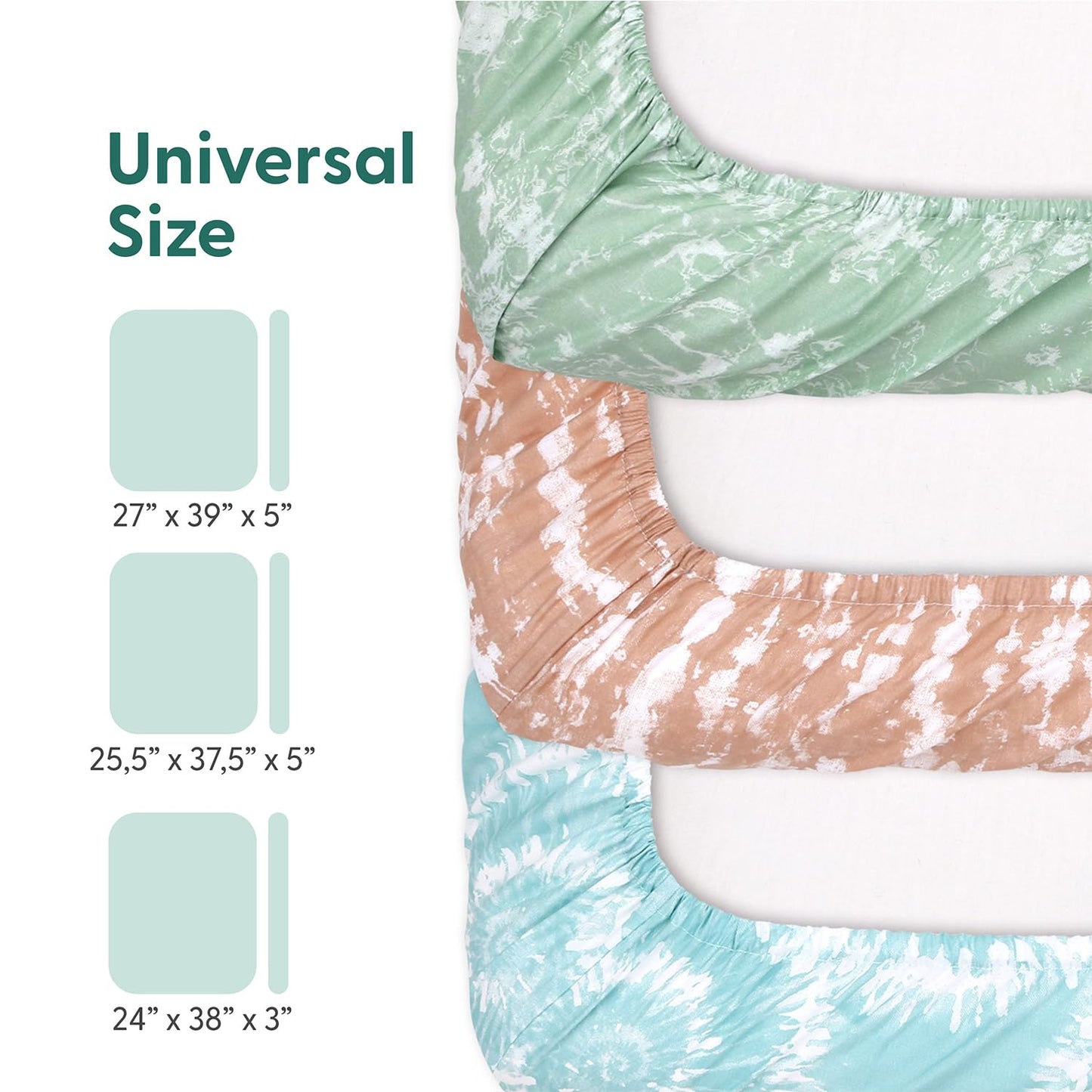 The Peanutshell Pack n Play - Juego de sábanas bajeras para cuna, juego de cama portátil