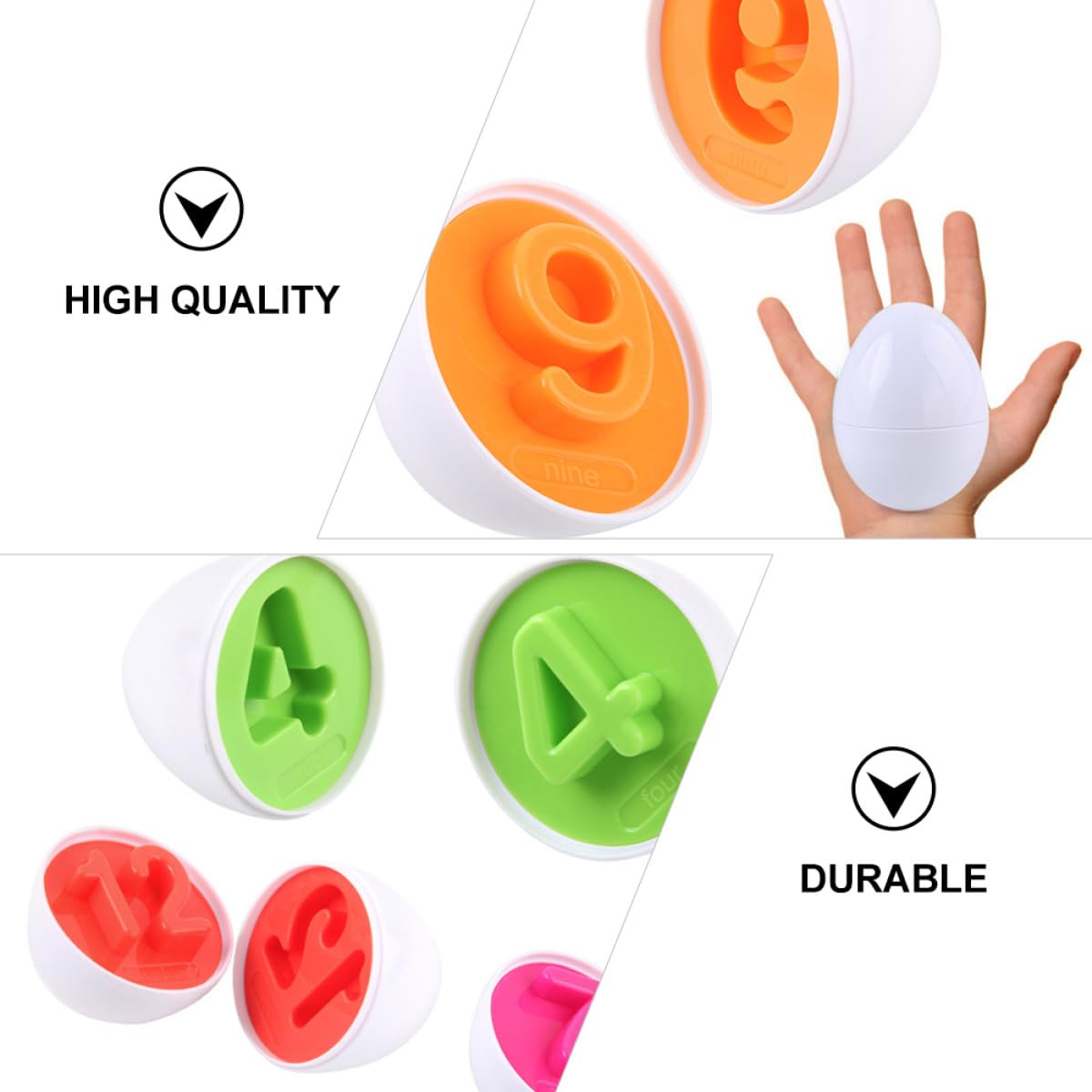 Toddmomy Juego educativo de huevos a juego de 12 piezas para aprendizaje cognitivo