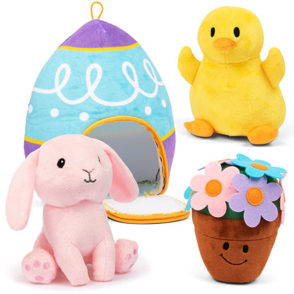 Huevo de Pascua de peluche con accesorios de juguete