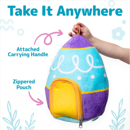 Huevo de Pascua de peluche con accesorios de juguete