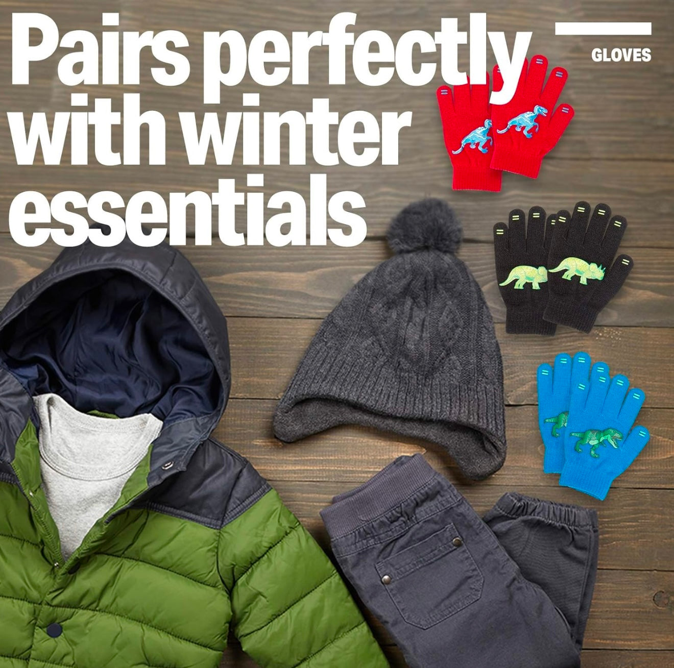 LUTHER PIKE SEATTLE Paquete de 3 - Guantes mágicos elásticos