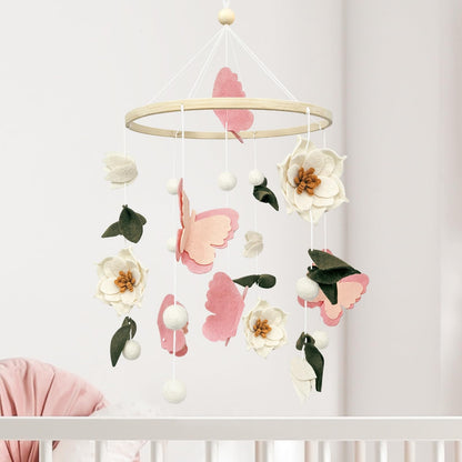 Móvil floral para cuna