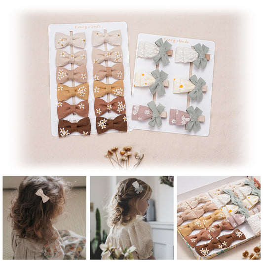 Pinzas para el pelo para bebé niña con soporte para lazo, 16 pieza