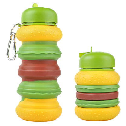 Botella de agua portátil para viaje de hamburguesa